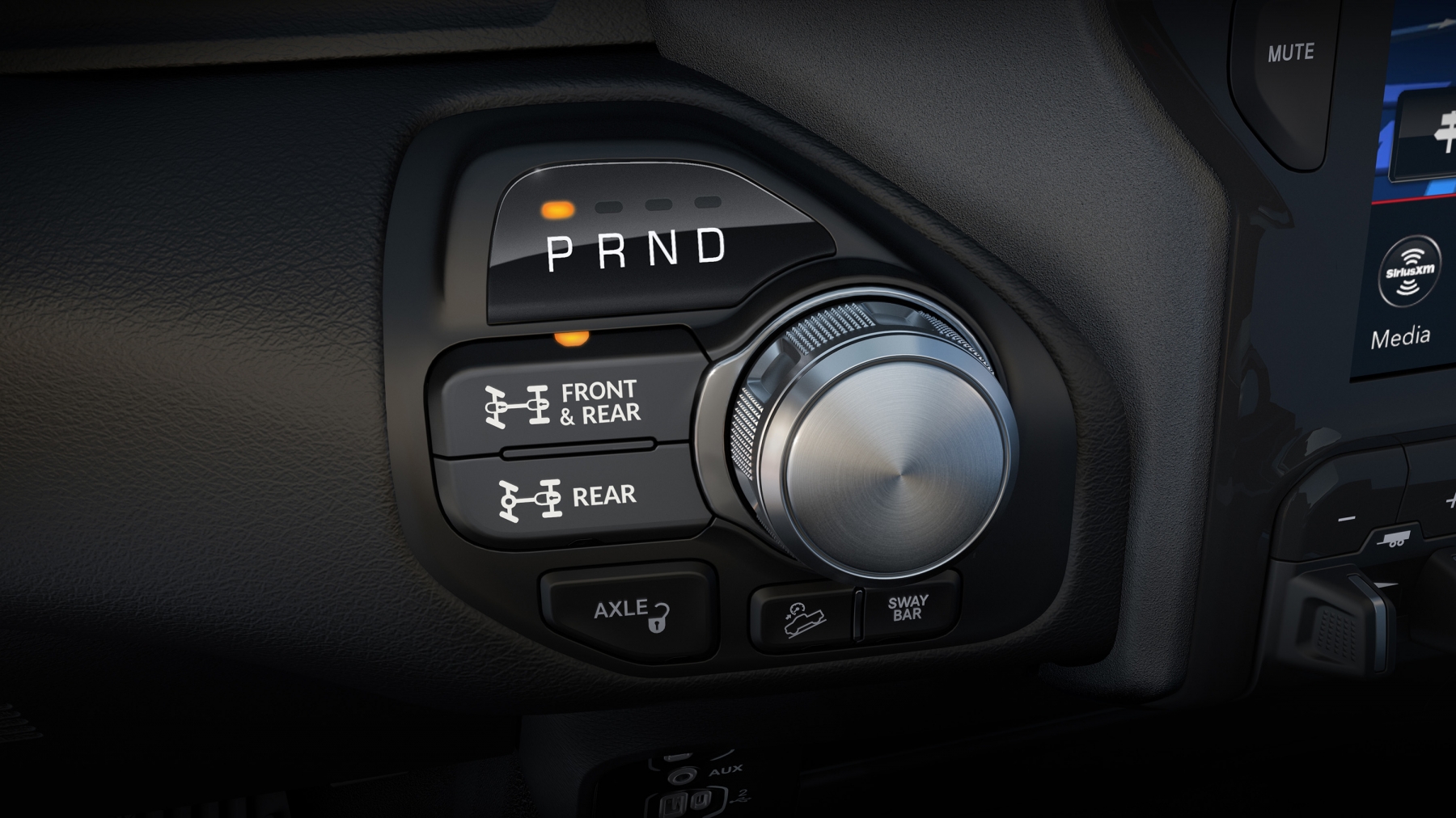 2019 Ram Power Wagon – Eight-speed rotary shifter with controls for off-road components (RAM_